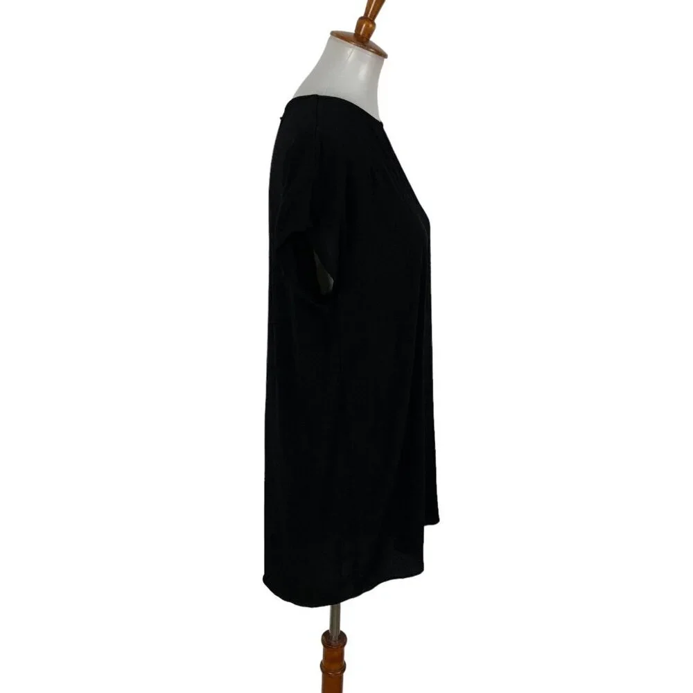 Madewell Womens Dress Medium Black Short‎ Sleeve Minimalist Casual Chic